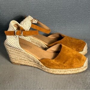 Paseart Women’s Espadrille Wedge Suede Sandals Size 8 US 39 EU